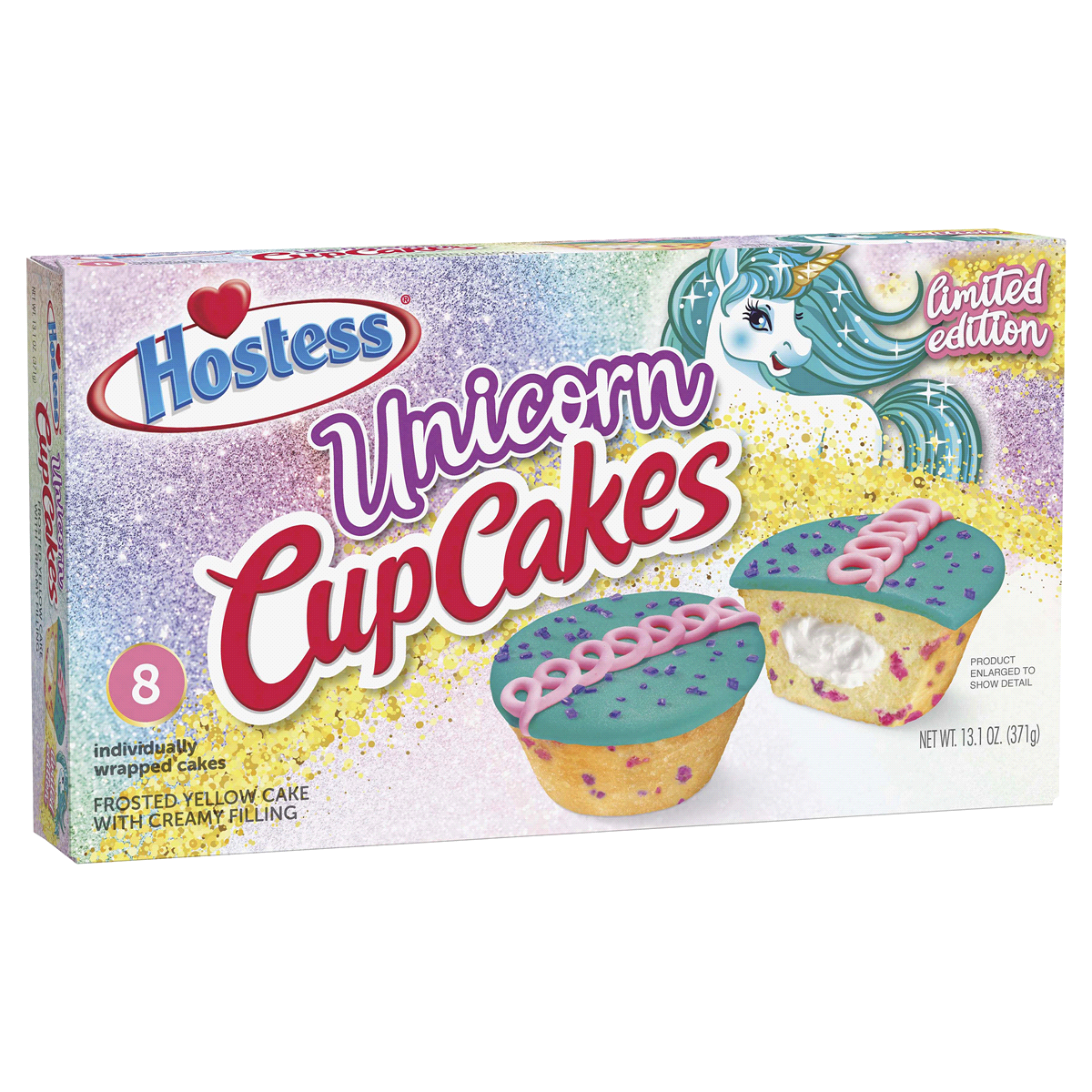 slide 1 of 9, HOSTESS Unicorn Cupcakes, Creamy Filling, 8 Count , 13.1 oz, 13.1 oz