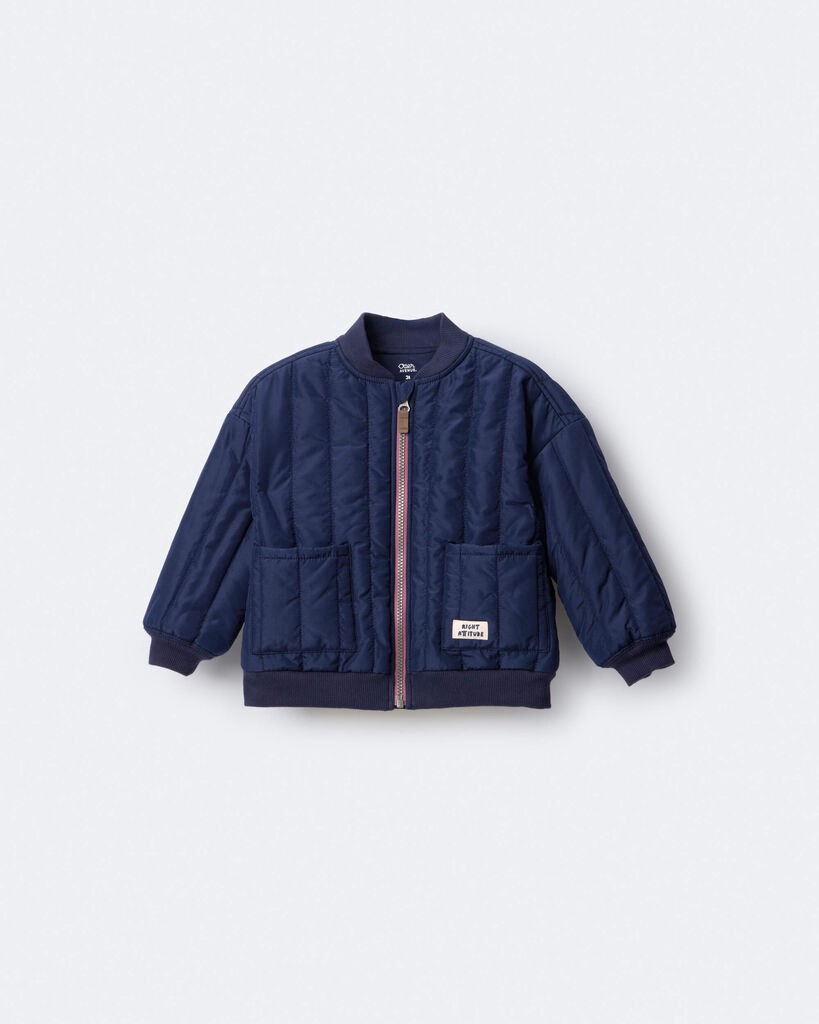 slide 7 of 7, Otteravenue Toddler Quilted Bomber Jacket - Navy Navy 2T, 1 ct