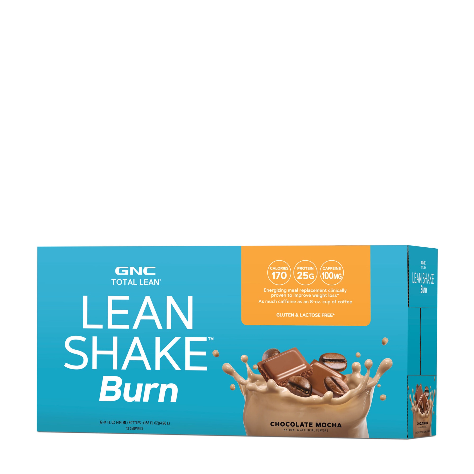 slide 1 of 1, GNC Total Lean Lean Shake Burn - Chocolate Mocha, 12 ct