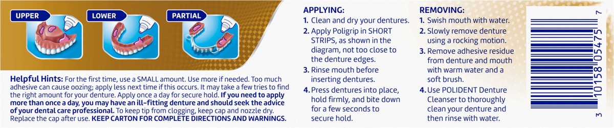 slide 4 of 8, Super Poligrip Extra Care Zinc Free Denture Adhesive Cream - 2.2 Ounces, 2.2 oz