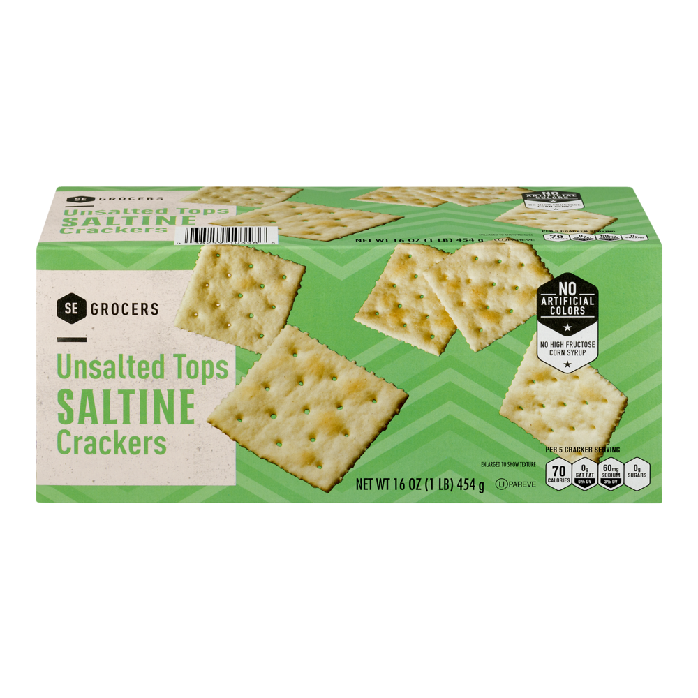 slide 1 of 1, SE Grocers Unsalted Tops Saltine Crackers, 16 oz