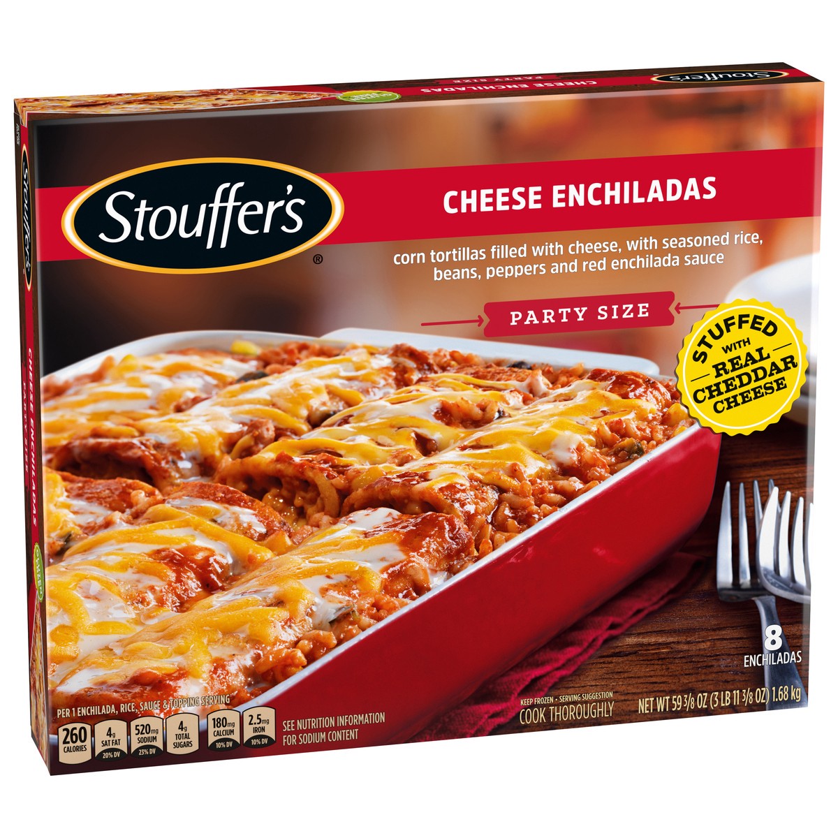 slide 7 of 14, Stouffer's Party Size Cheese Enchiladas Frozen Meal, 59 3/8 Ounce, 59.38 oz