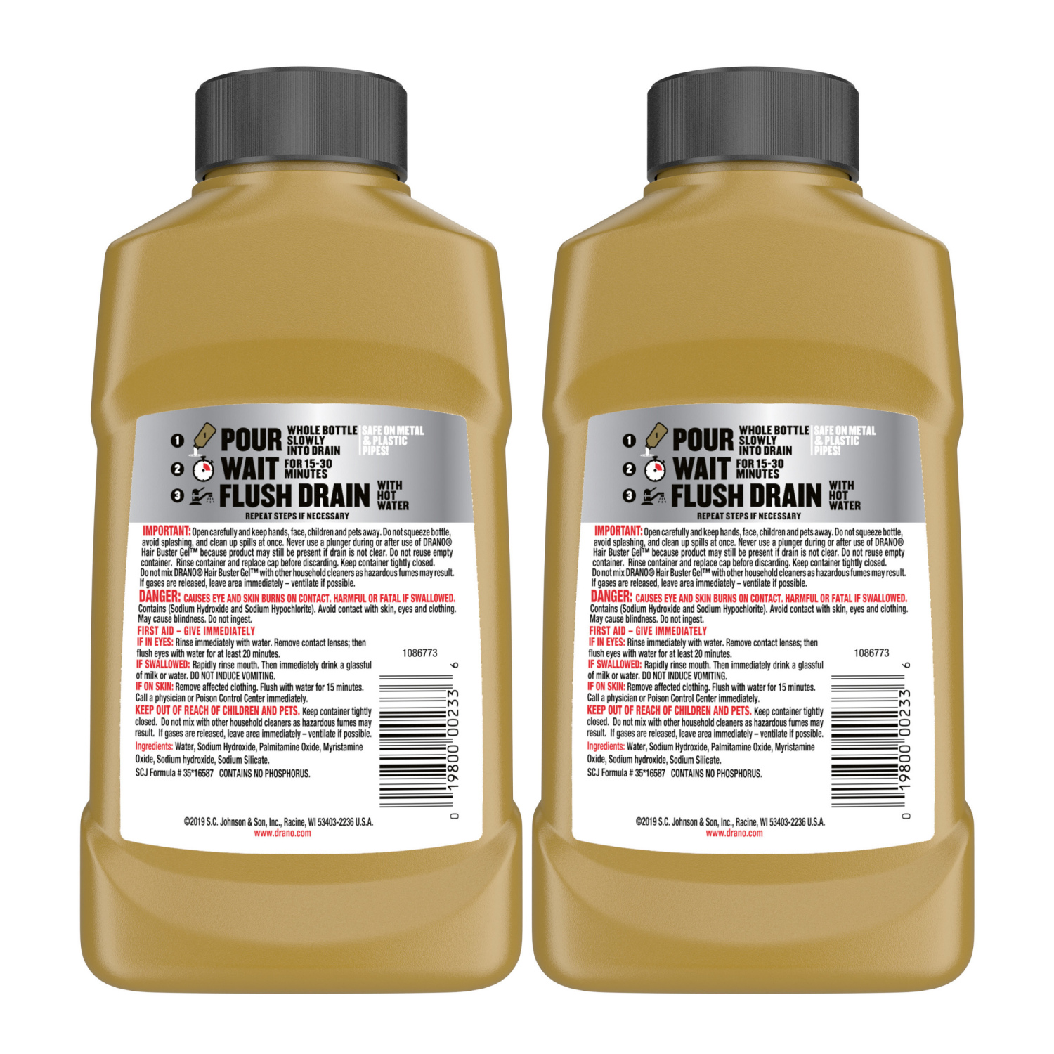 slide 2 of 6, Drano Hair Buster Gel, Twin Pack, 16 fl oz