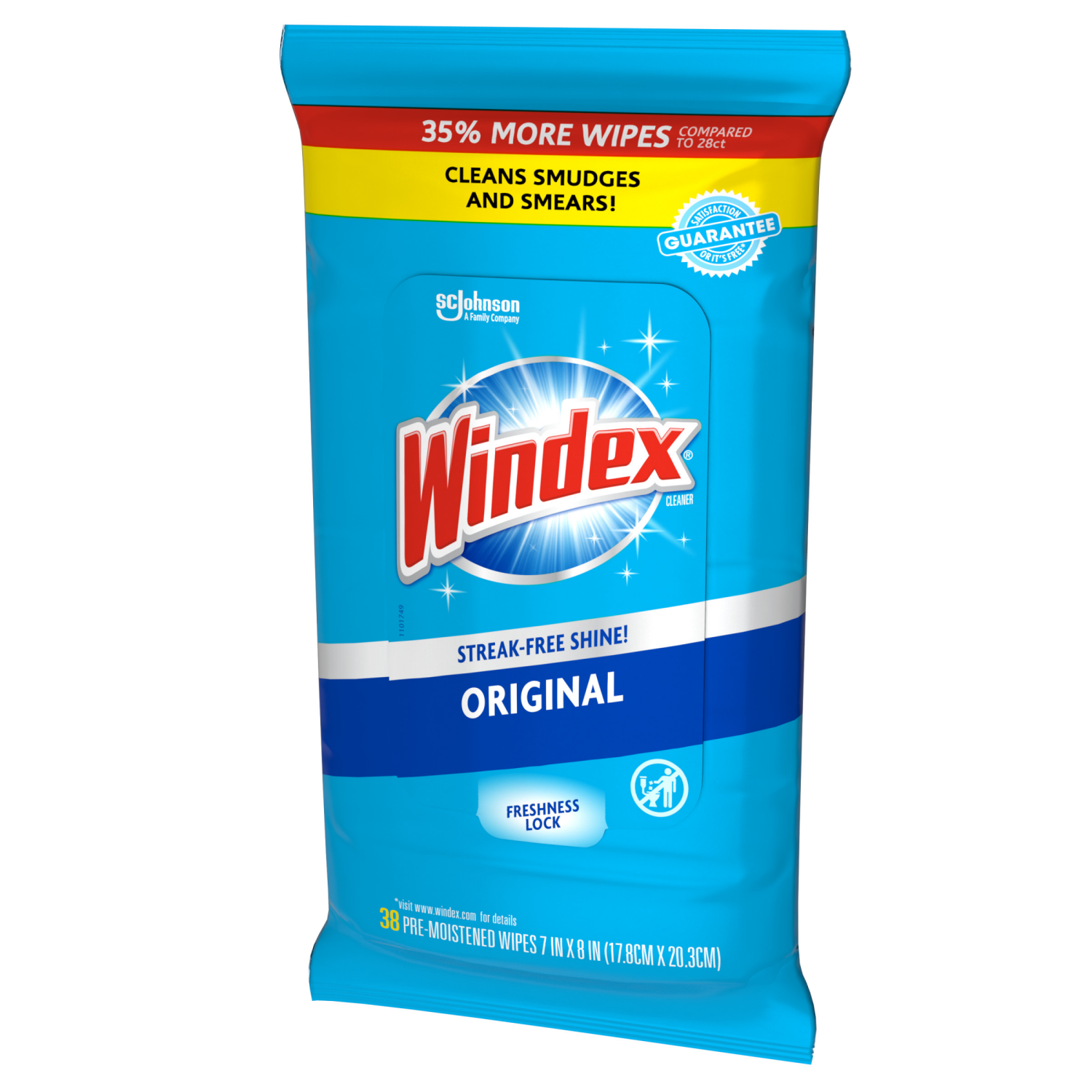 slide 7 of 8, Windex Glass and Surface Pre-Moistened Wipes, Original, 38 Count, 38 ct