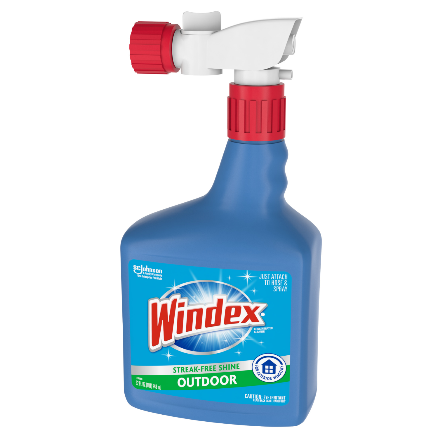 slide 3 of 8, Windex Outdoor Window Cleaner, Concentrated Cleaning Sprayer for Garden Hose, 32 fl oz, 32 fl oz