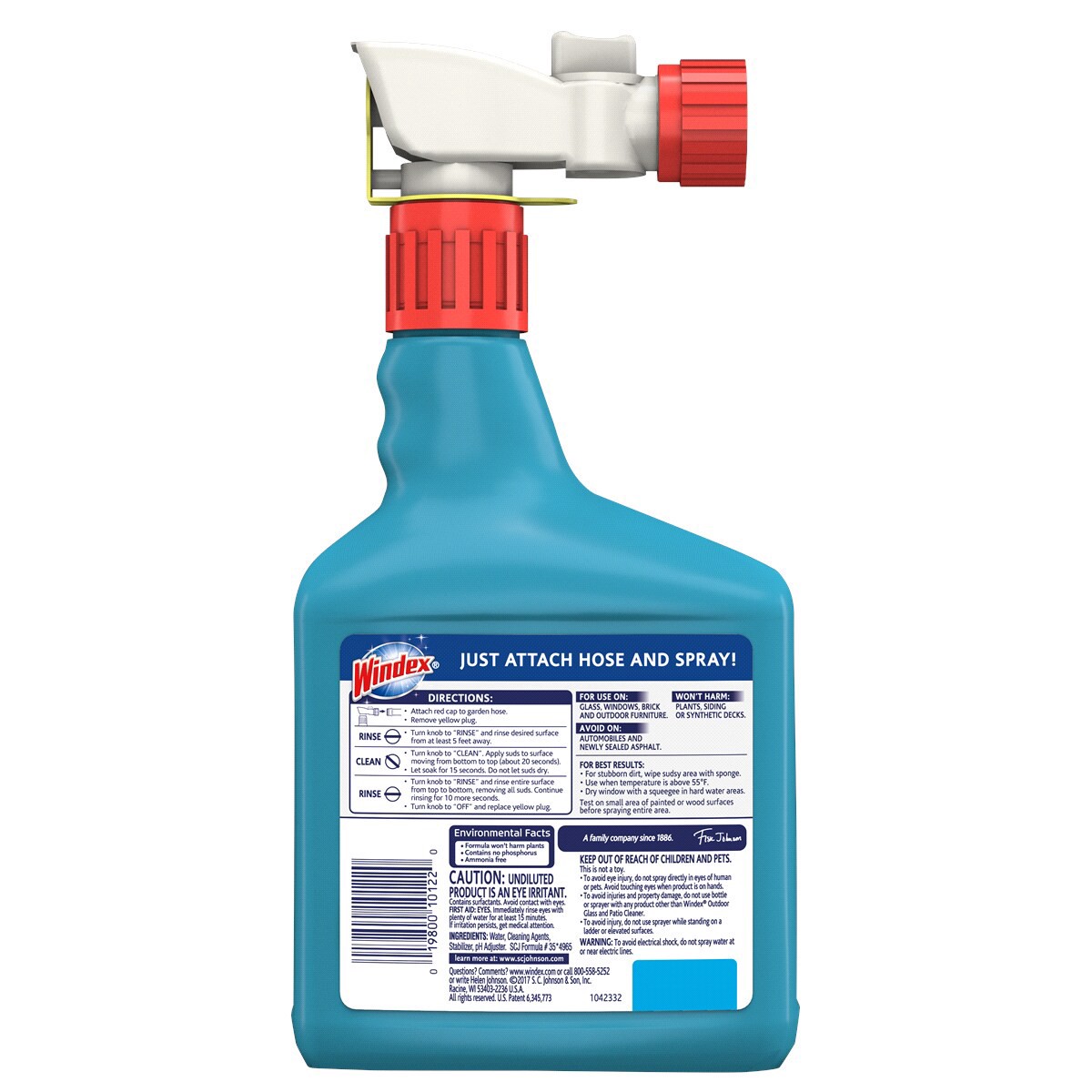 slide 2 of 2, Windex Outdoor Window Cleaner, Concentrated Cleaning Sprayer for Garden Hose, 32 fl oz, 32 fl oz