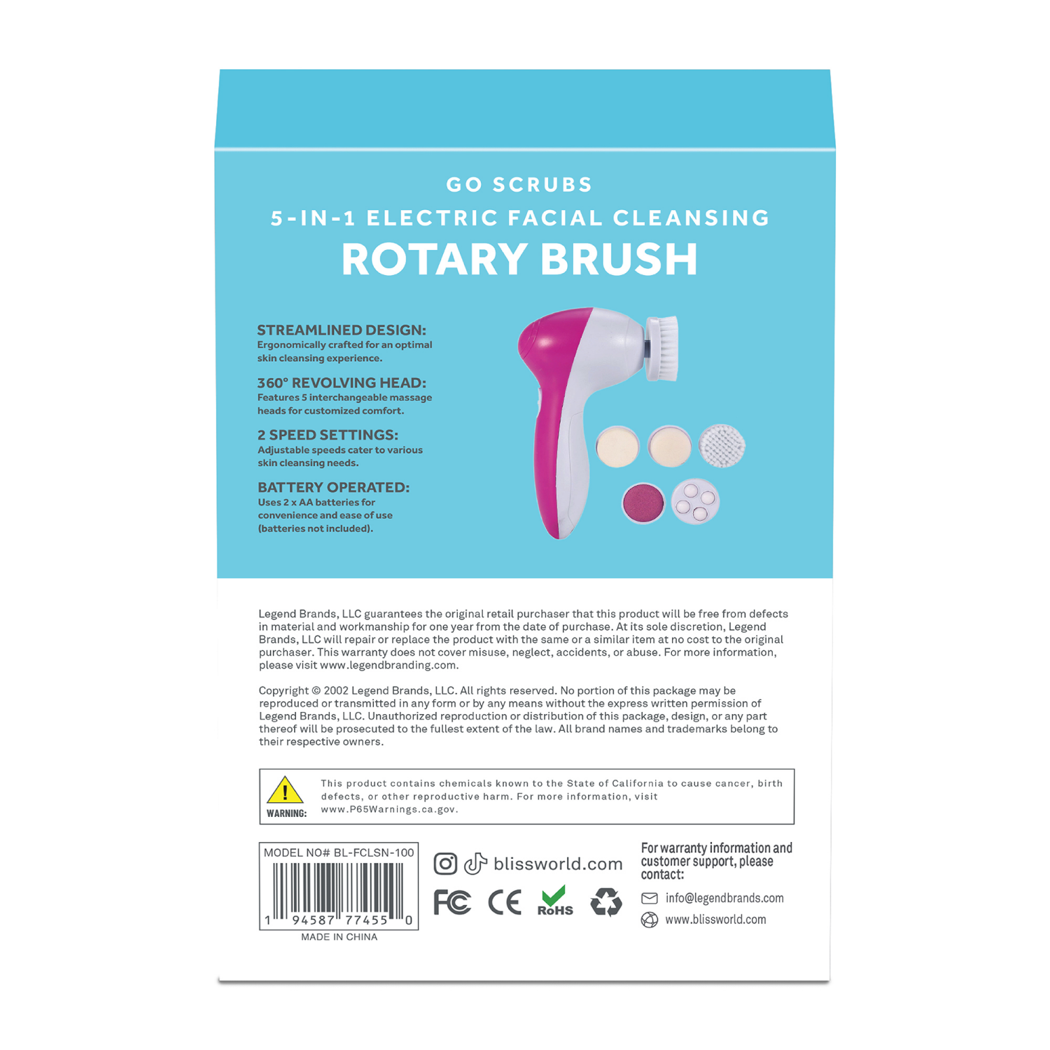 slide 2 of 8, bliss Skin Cleanser Electric Count 1, 1 ct