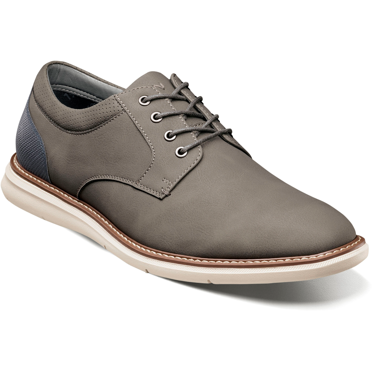 slide 6 of 7, Nunn Bush Men's Chase Casual Plain Toe Oxford, Gray, Size 9.5, 1 ct