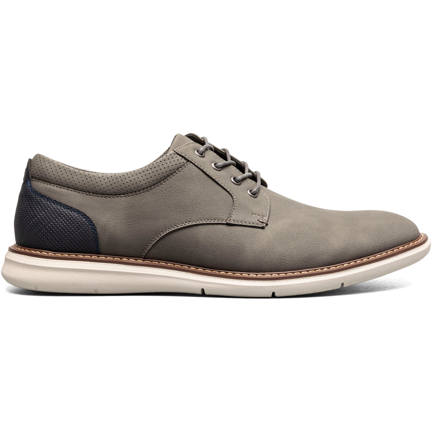 slide 3 of 4, Nunn Bush Men's Chase Casual Plain Toe Oxford, Gray, Size 13, Size 13