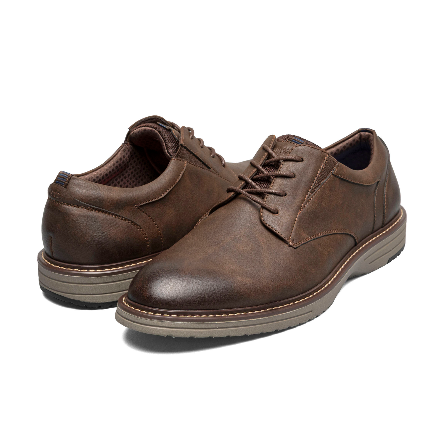 slide 6 of 8, Nunn Bush Men's Gates Plain Toe Oxford, Brown, 11, 1 ct