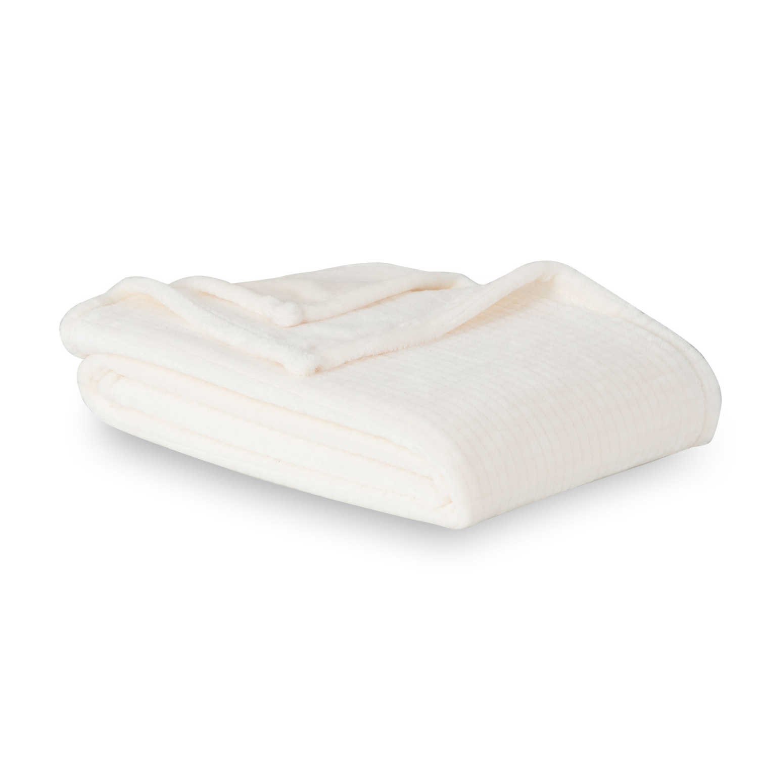 slide 3 of 4, Berkshire Blanket Grid Dobby Velvetloft, 50in x 70 in, Cloud Dancer, 1 ct