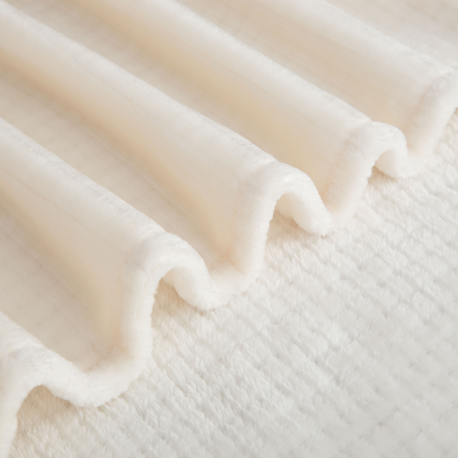 slide 4 of 4, Berkshire Blanket Grid Dobby Velvetloft, 50in x 70 in, Cloud Dancer, 1 ct