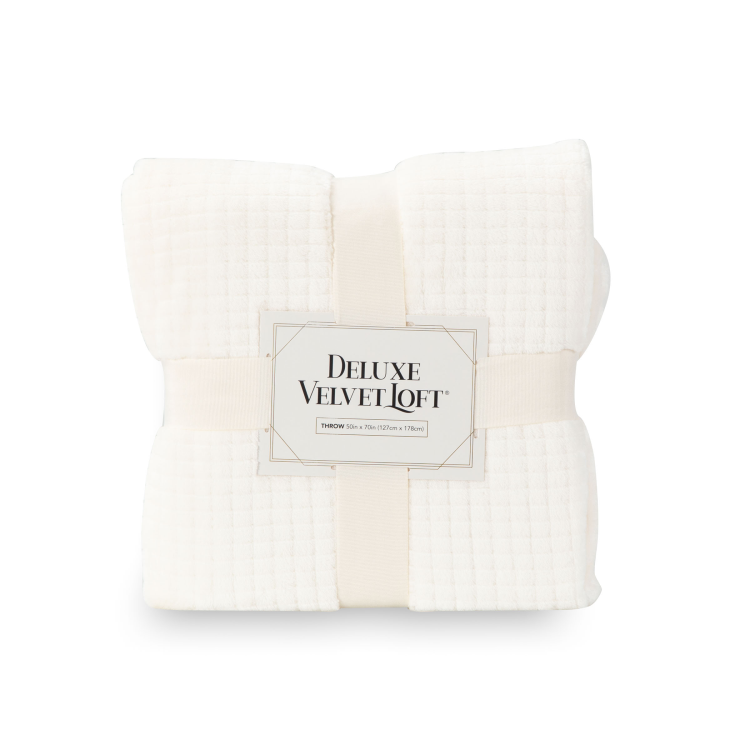 slide 1 of 4, Berkshire Blanket Grid Dobby Velvetloft, 50in x 70 in, Cloud Dancer, 1 ct