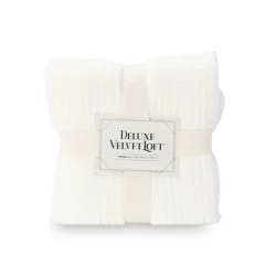 Berkshire Blanket Grid Dobby Velvetloft, 50in x 70 in, Cloud Dancer