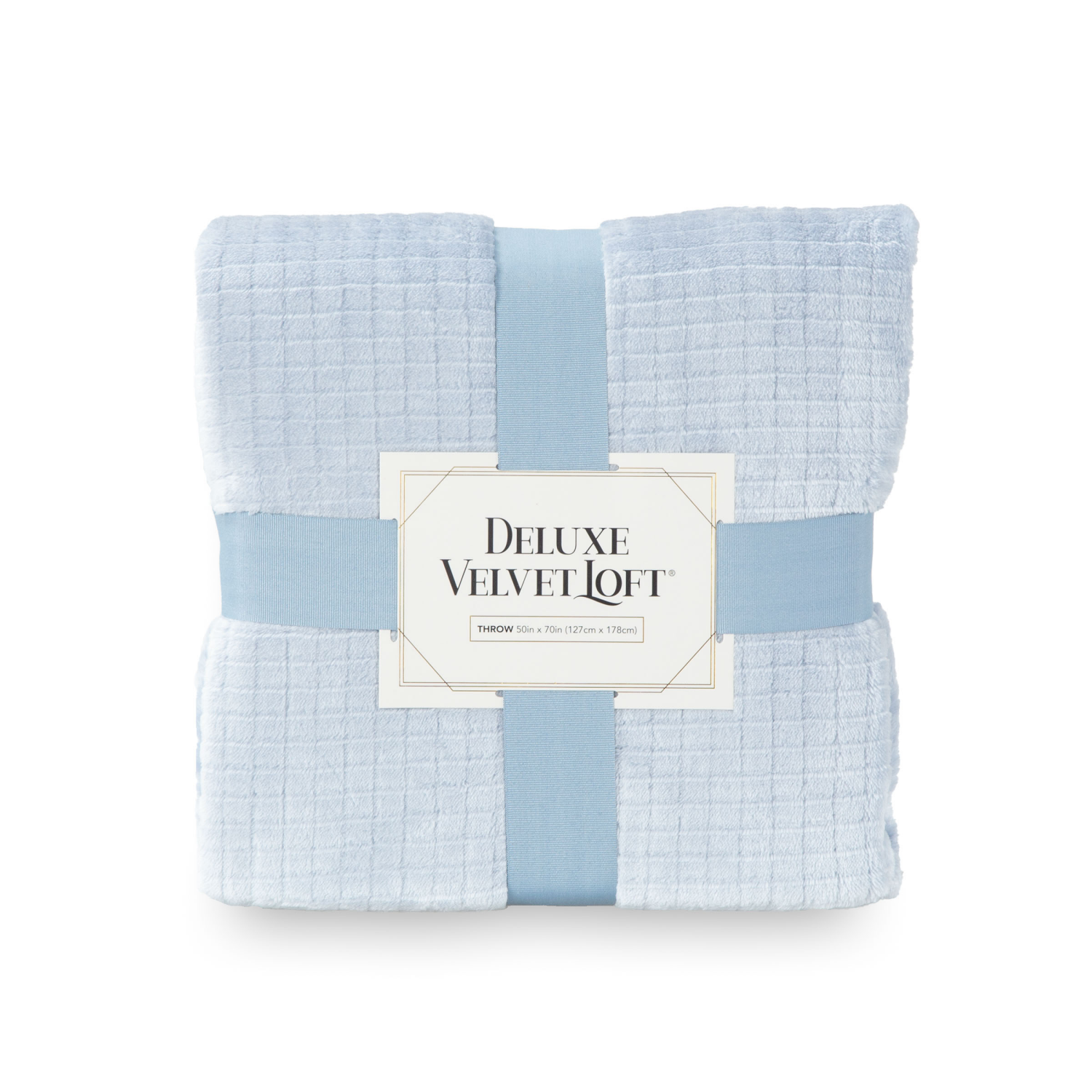 slide 1 of 4, Berkshire Blanket Grid Dobby Velvetloft, 50in x 70 in, Celestial Blue, 1 ct
