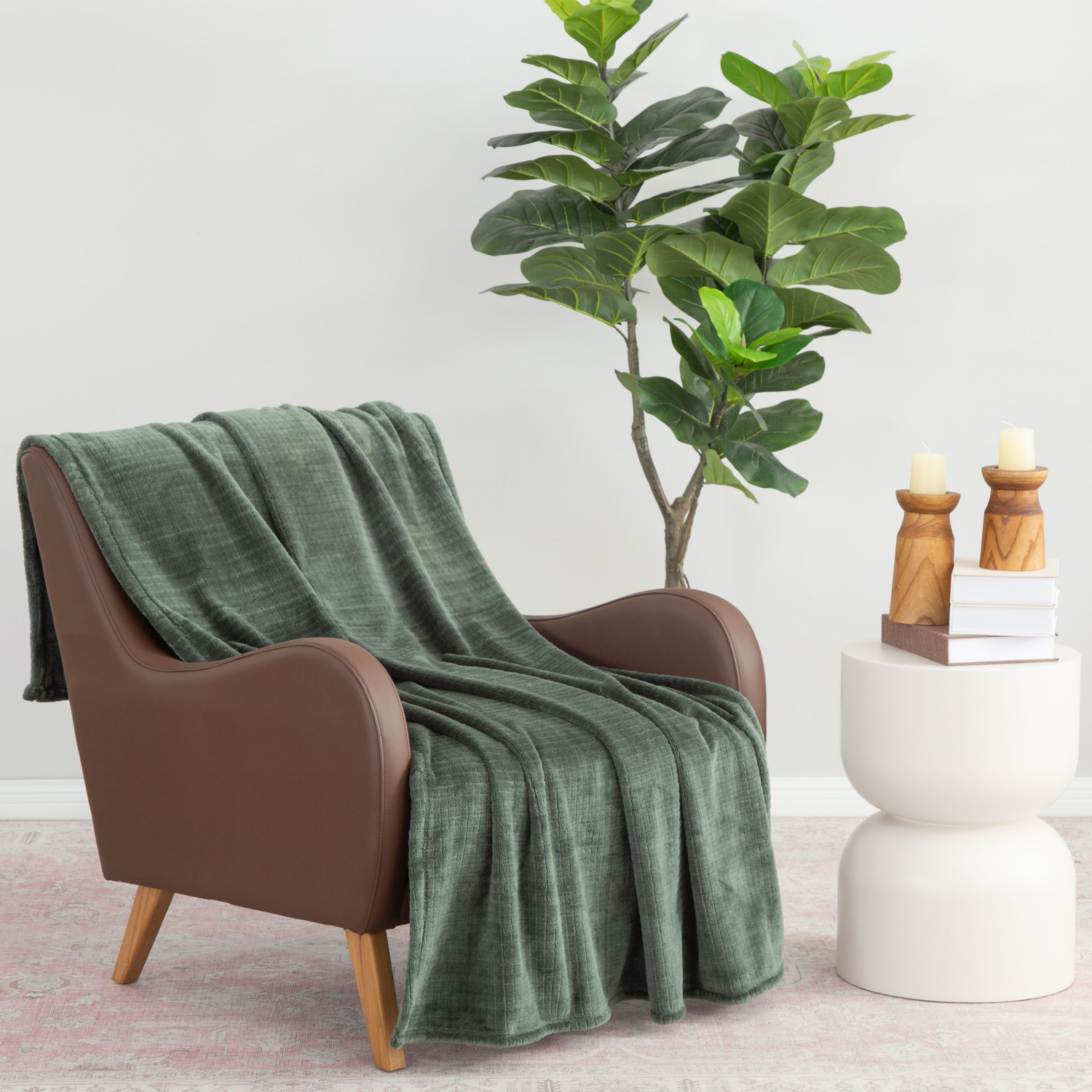 slide 2 of 4, Berkshire Blanket Grid Dobby Velvetloft, 50in x 70 in, Evening Tide, 1 ct