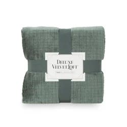 Berkshire Blanket Grid Dobby Velvetloft, 50in x 70 in, Evening Tide