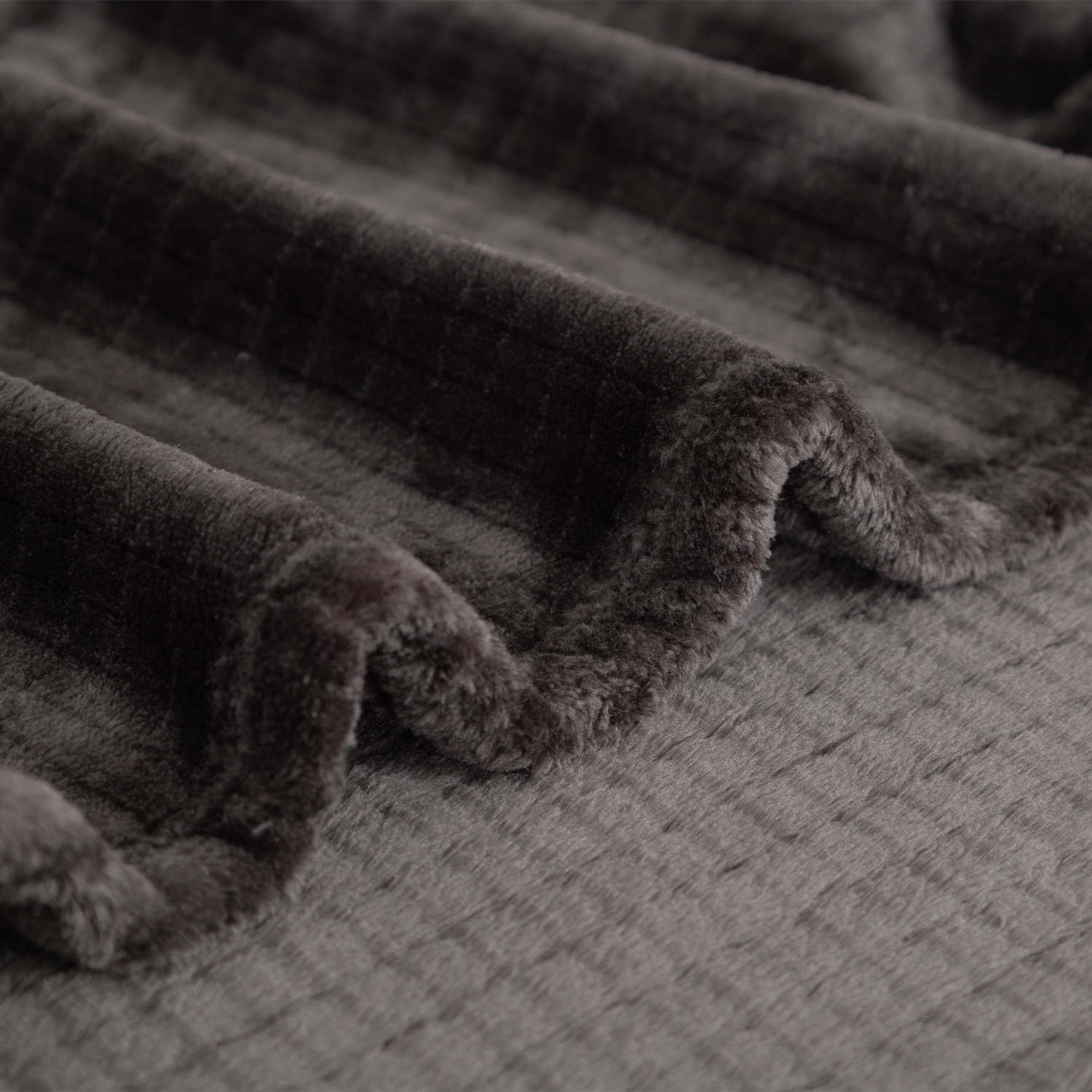 slide 4 of 4, Berkshire Blanket Grid Dobby Velvetloft, 50in x 70 in, Molton Coal, 1 ct