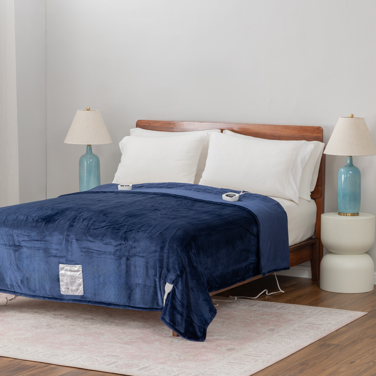 slide 4 of 4, BERKSHIRE BLANKET Berkshire Heated Blanket, Full/Queen, Navy, 1 ct