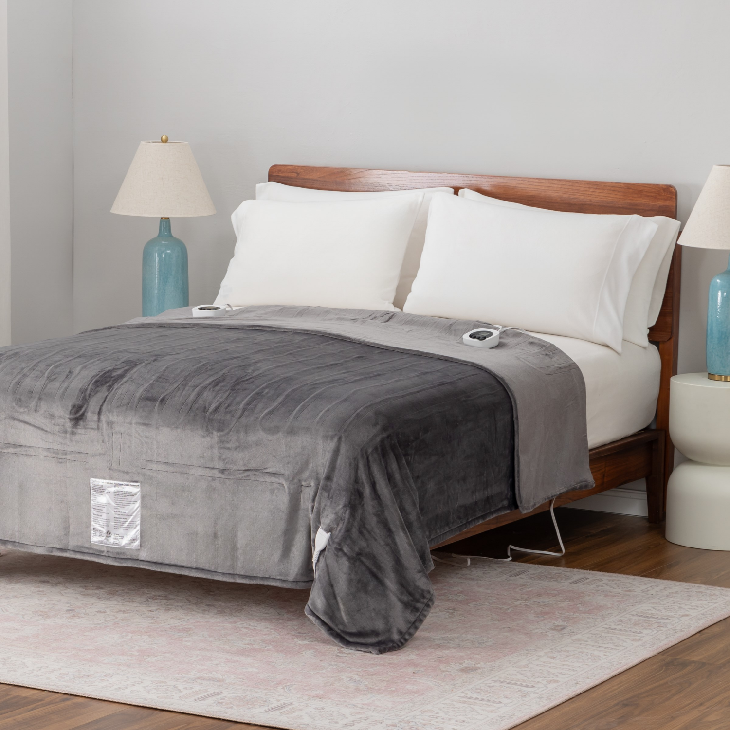 slide 4 of 4, BERKSHIRE BLANKET Berkshire Heated Blanket, King, Grey, 1 ct