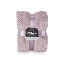 Berkshire Blanket Ultralush Textured, 90 In X 90 In, Light Purple