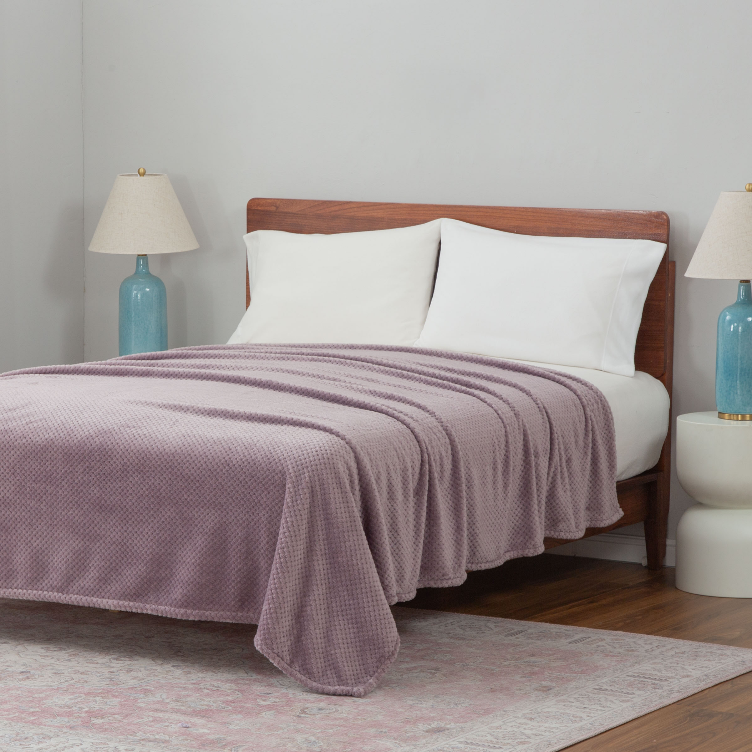 slide 2 of 4, Berkshire Blanket Ultralush Textured, 108 in x 90 in, Light Purple, 108 in