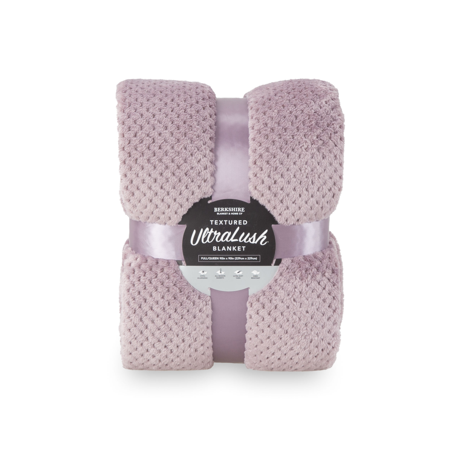 slide 1 of 4, Berkshire Blanket Ultralush Textured, 60 in x 90 in, Light Purple, 60 in