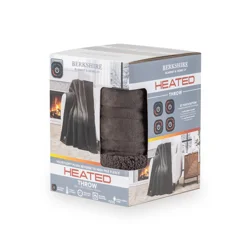 BERKSHIRE BLANKET Berkshire Heated Throw, 50 in x 60 in, Coal