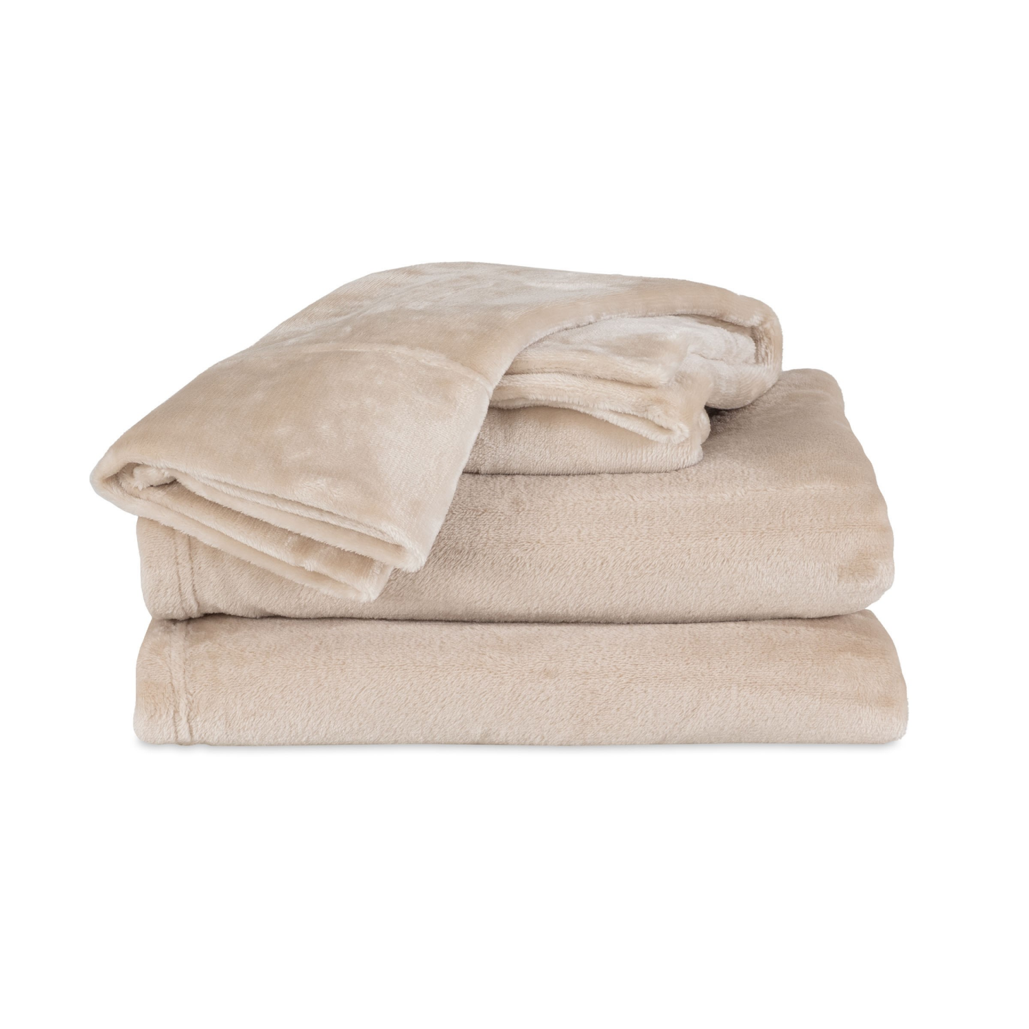 slide 3 of 4, BERKSHIRE BLANKET Berkshire Velvetloft Plush Sheets, King, Grain, 1 ct