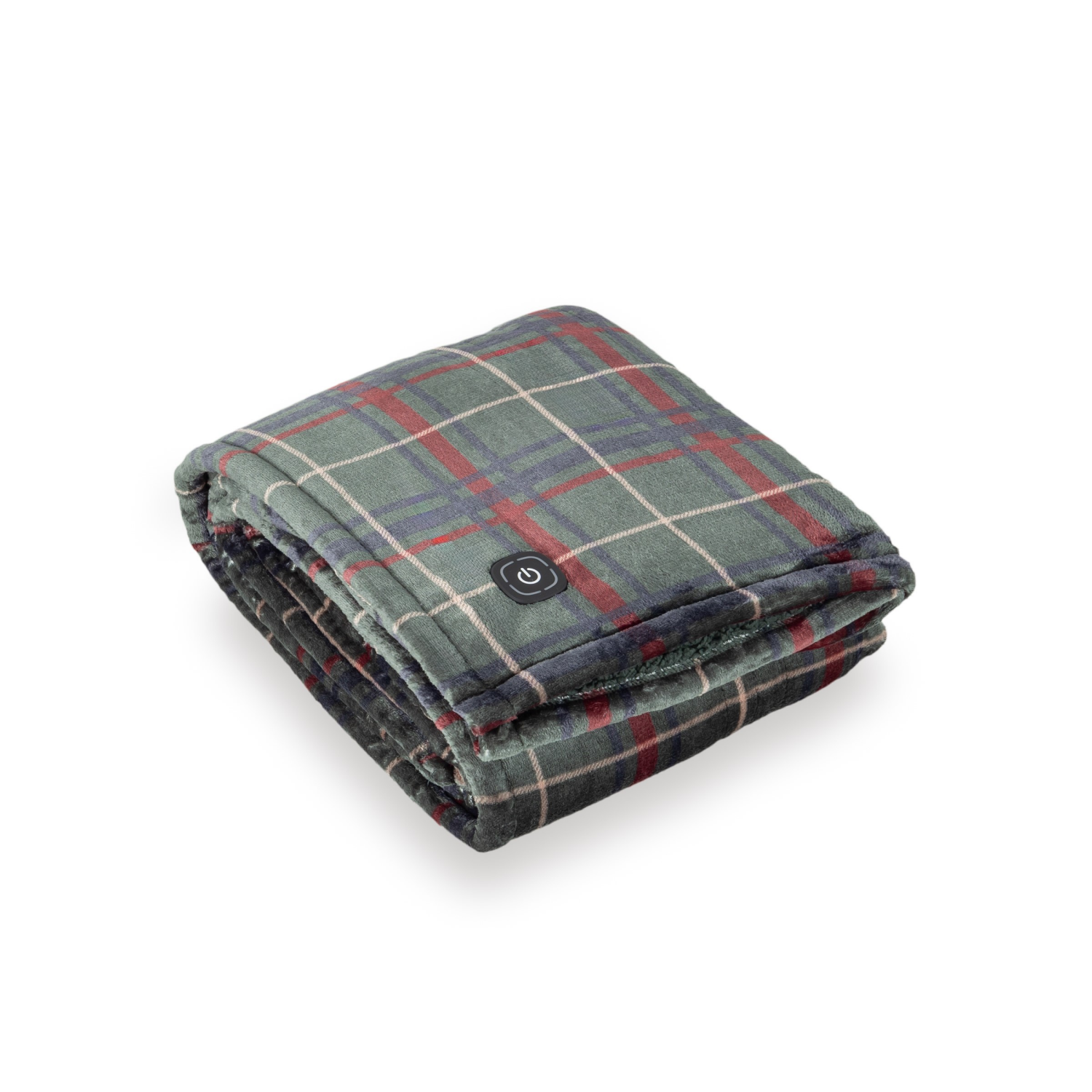 slide 2 of 4, BERKSHIRE BLANKET Berkshire Heated Throw, 50 in x 60 in, Green Plaid, 50 in