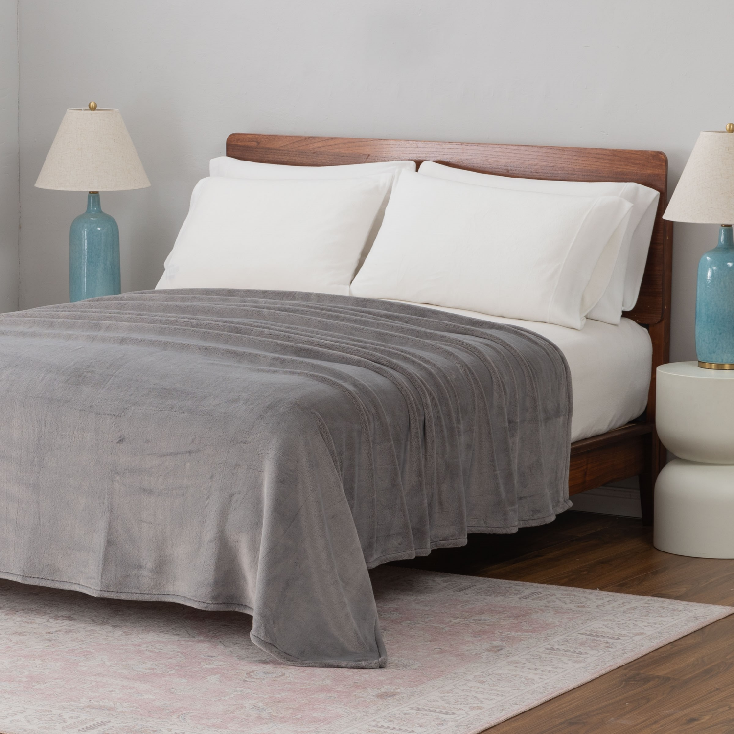 slide 2 of 4, BERKSHIRE BLANKET Berkshire Velvetloft Plush Sheets, Full, Grey, 1 ct