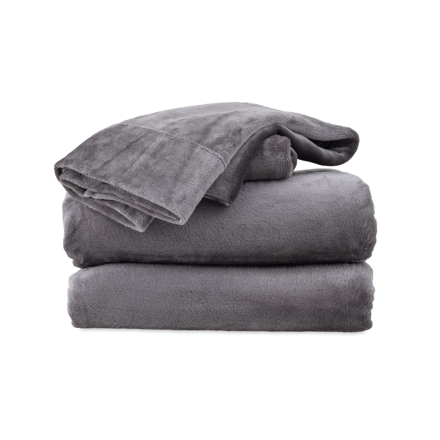 slide 3 of 4, BERKSHIRE BLANKET Berkshire Velvetloft Plush Sheets, King, Grey, 1 ct