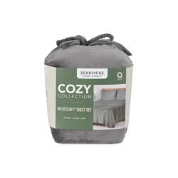 BERKSHIRE BLANKET Berkshire Velvetloft Plush Sheets, Queen, Grey