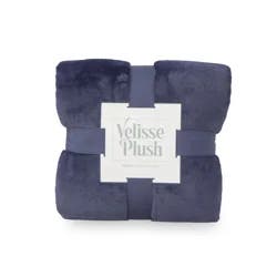 Berkshire Blanket Velisse Plush, 50 in x 70 in, Midnight Blue