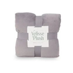 Berkshire Blanket Velisse Plush, 50 in x 70 in, Nimbus Gray