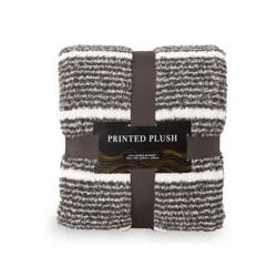 Berkshire Blanket Print RetroPlush, 90 in x 90 in, Molton Coal