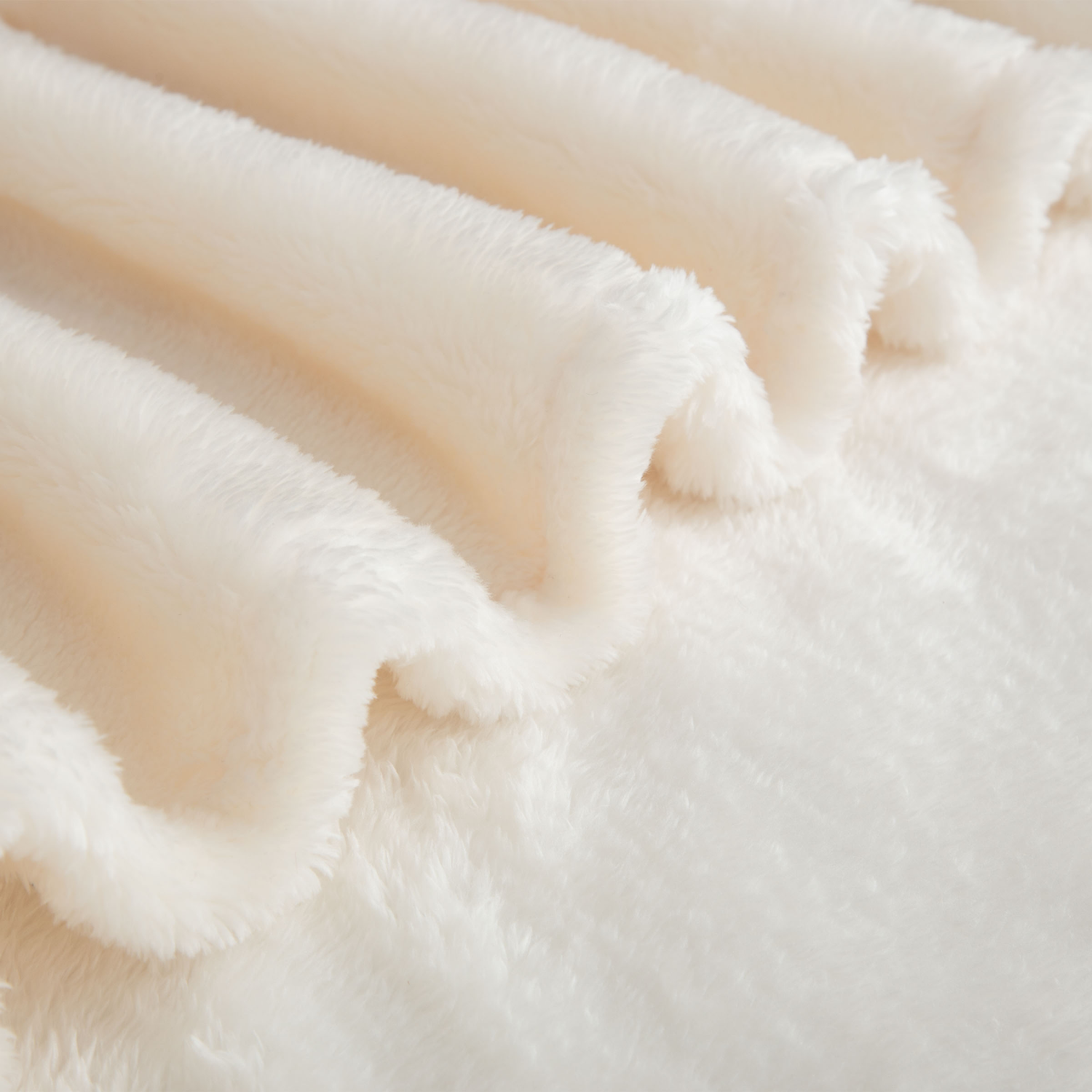 slide 4 of 4, Berkshire Blanket Long Pile Velvetloft Plush, 50 in x 70 in, Cream, 50 in