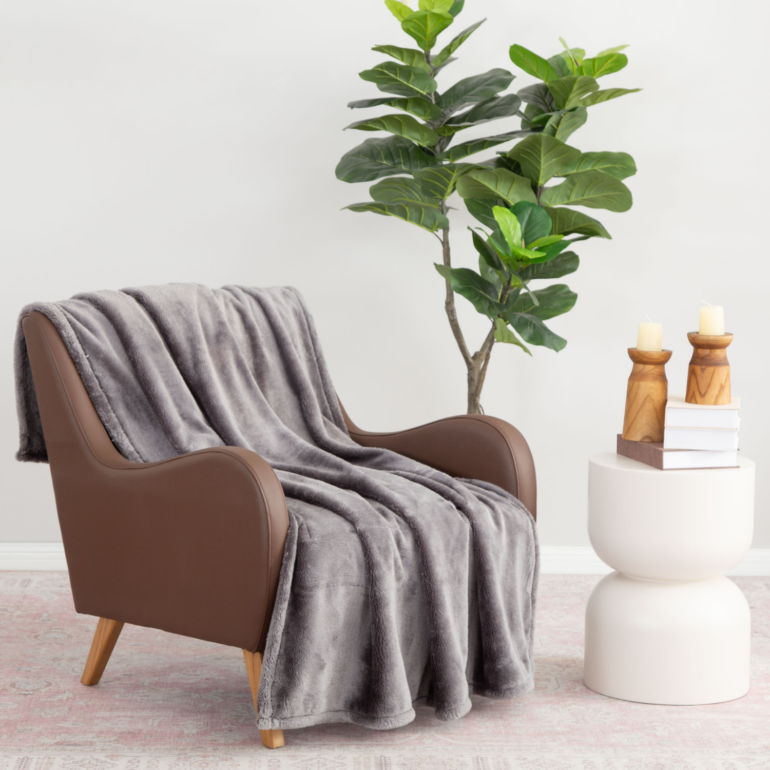 slide 2 of 4, Berkshire Blanket Long Pile Velvetloft Plush, 50 in x 70 in, Castle Rock, 50 in