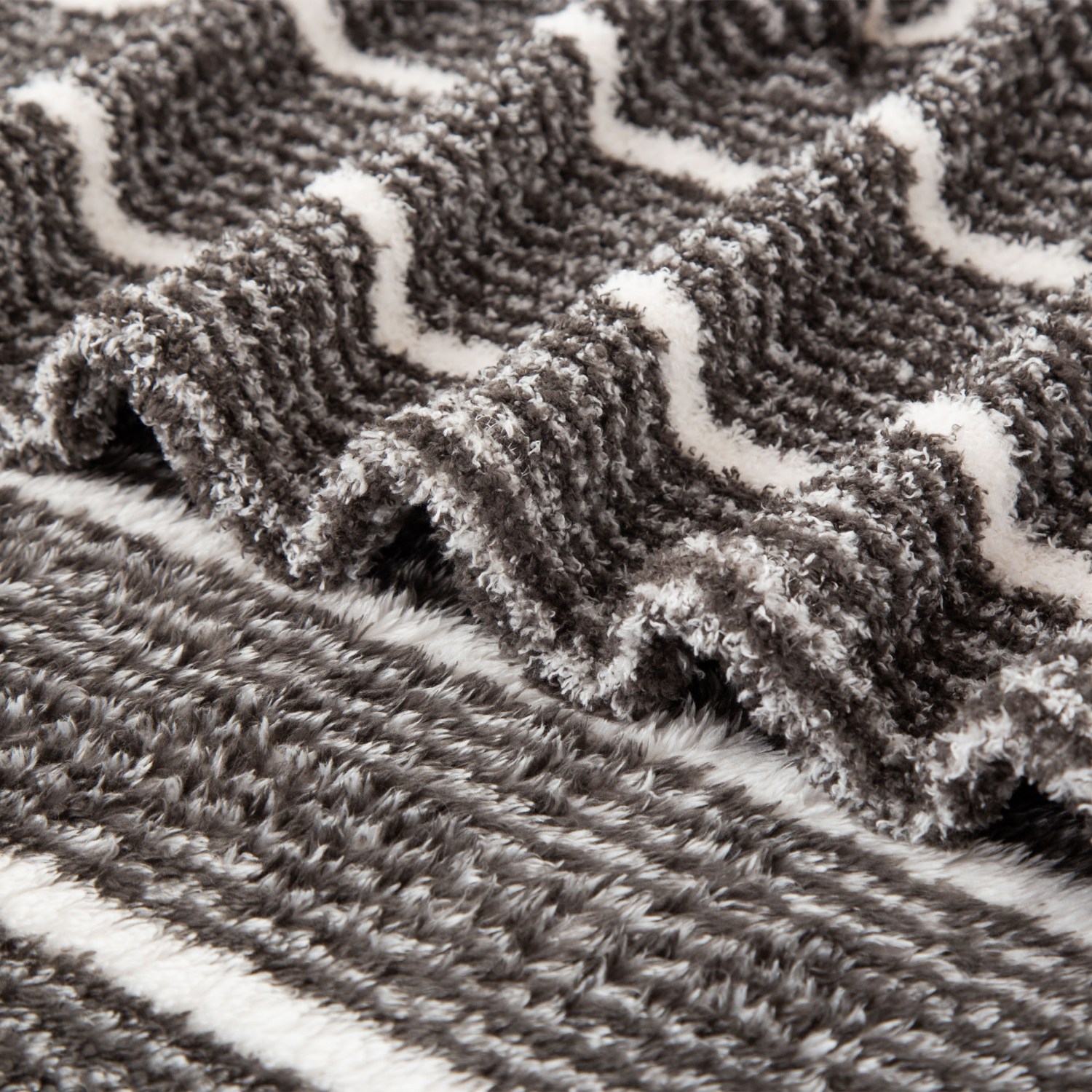 slide 4 of 4, Berkshire Blanket Print RetroPlush, 60 in x 90 in, Molton Coal, 60 in