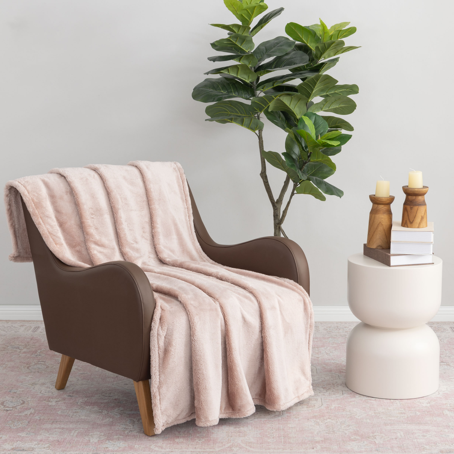 slide 2 of 4, Berkshire Blanket Long Pile Velvetloft Plush, 50 in x 70 in, Warm Taupe, 50 in