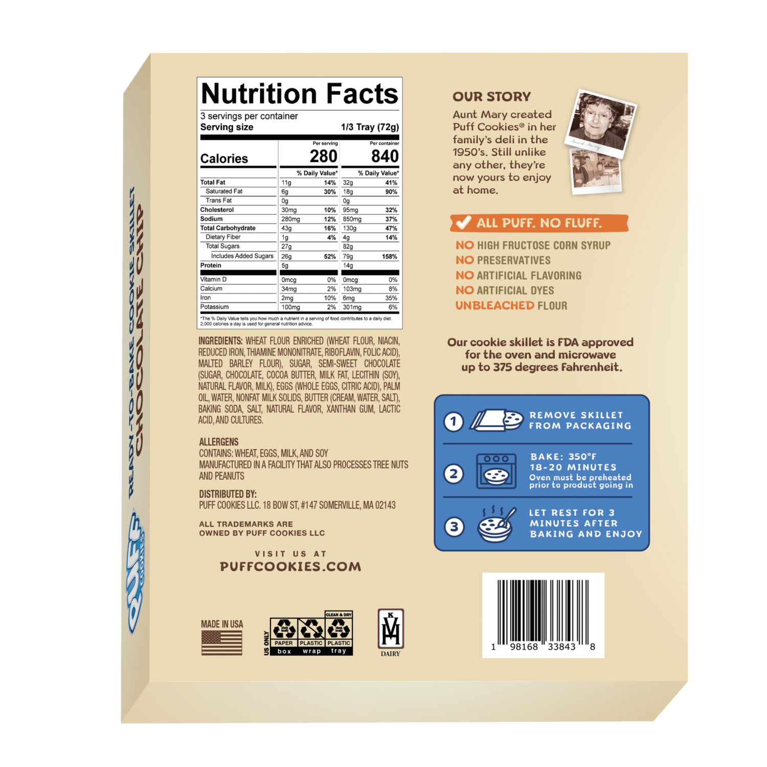 slide 2 of 2, Puff Cookies Ready-to-Bake Chocolate Chip Cookie Skillet 7.5 oz, 7.5 oz