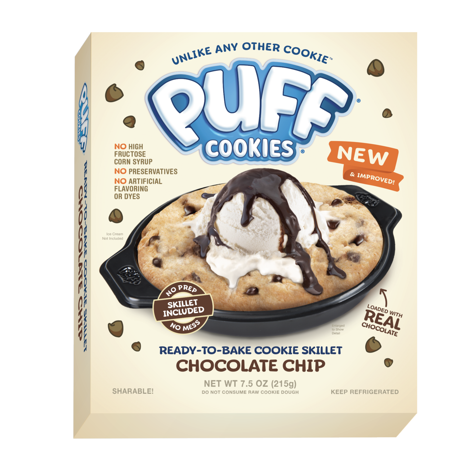 slide 1 of 2, Puff Cookies Ready-to-Bake Chocolate Chip Cookie Skillet 7.5 oz, 7.5 oz