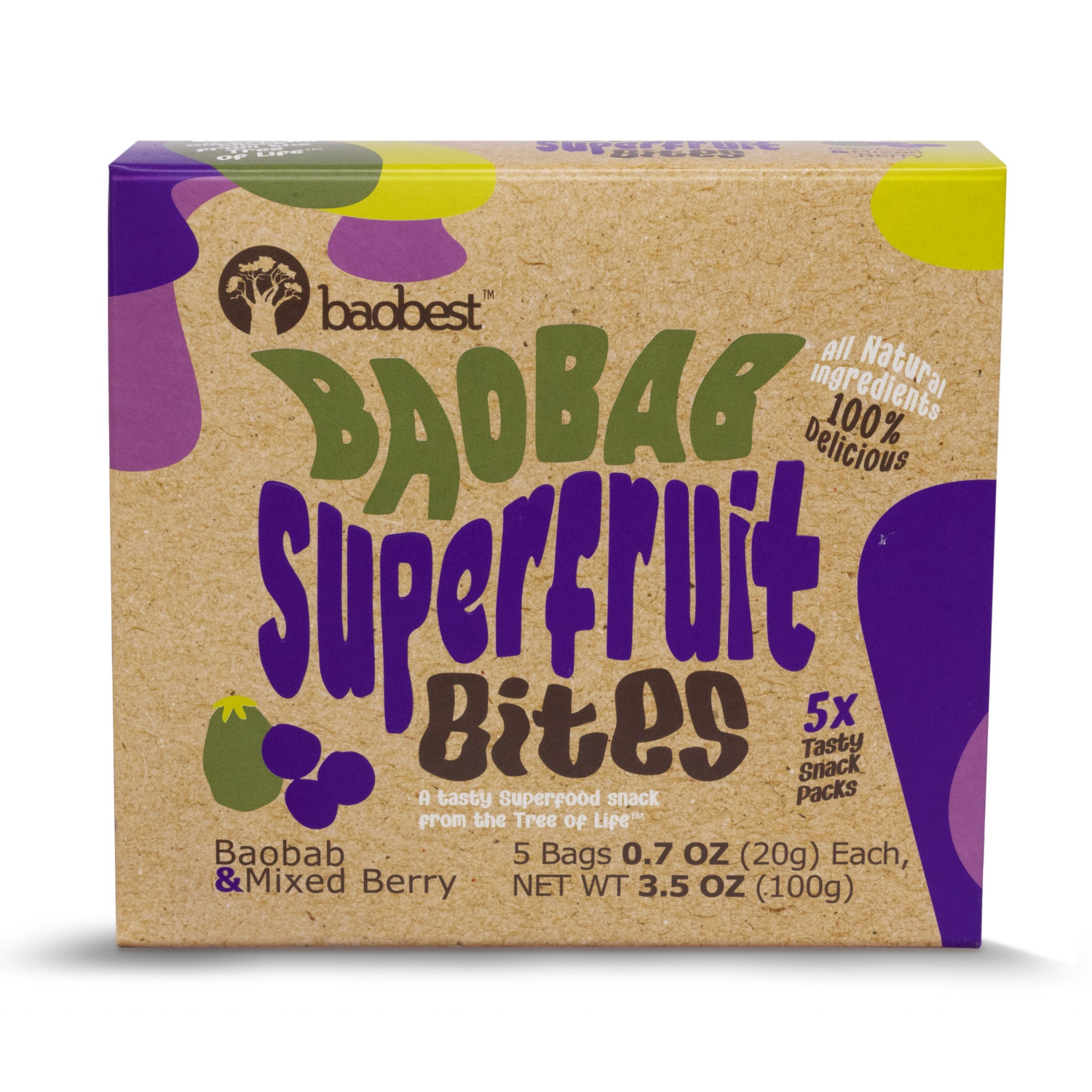 slide 1 of 2, Baobest Mixed Berry Chew Snacks, 3.5 oz, 3.5 oz