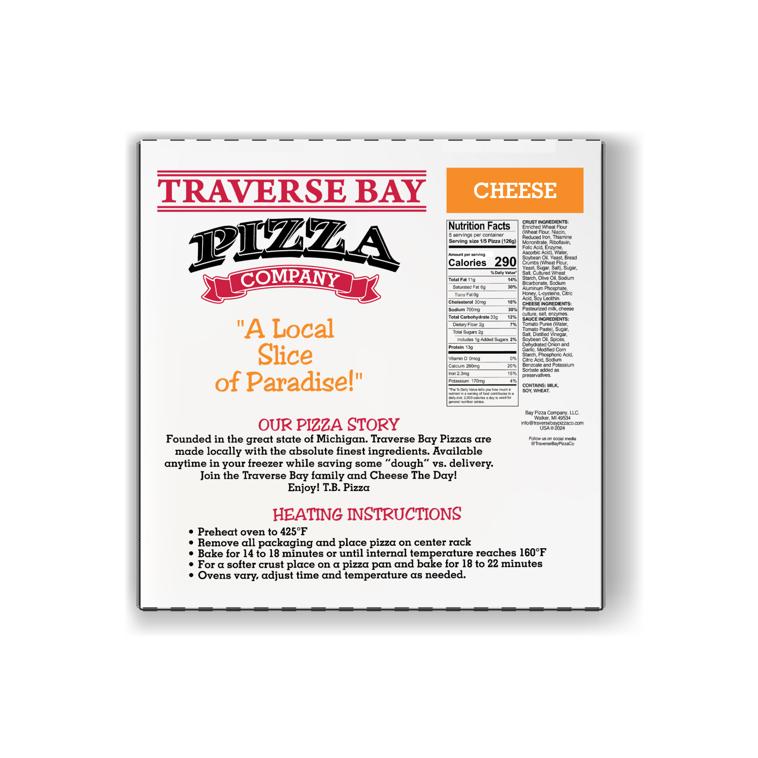 slide 2 of 2, Traverse Bay Cheese Pizza, 21 oz