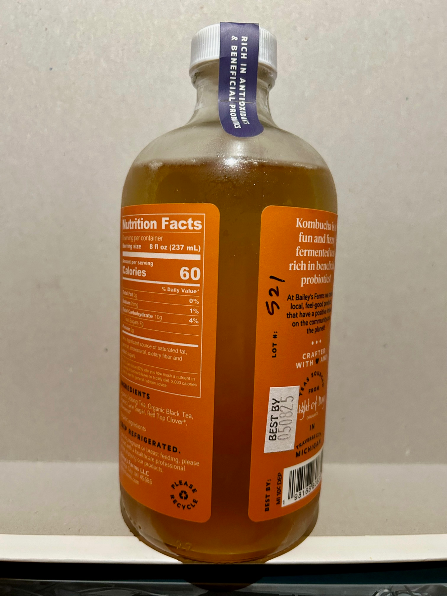 slide 2 of 6, Bailey's Farms Kombucha, Fire Blossom, 16 fl oz, 16 fl oz