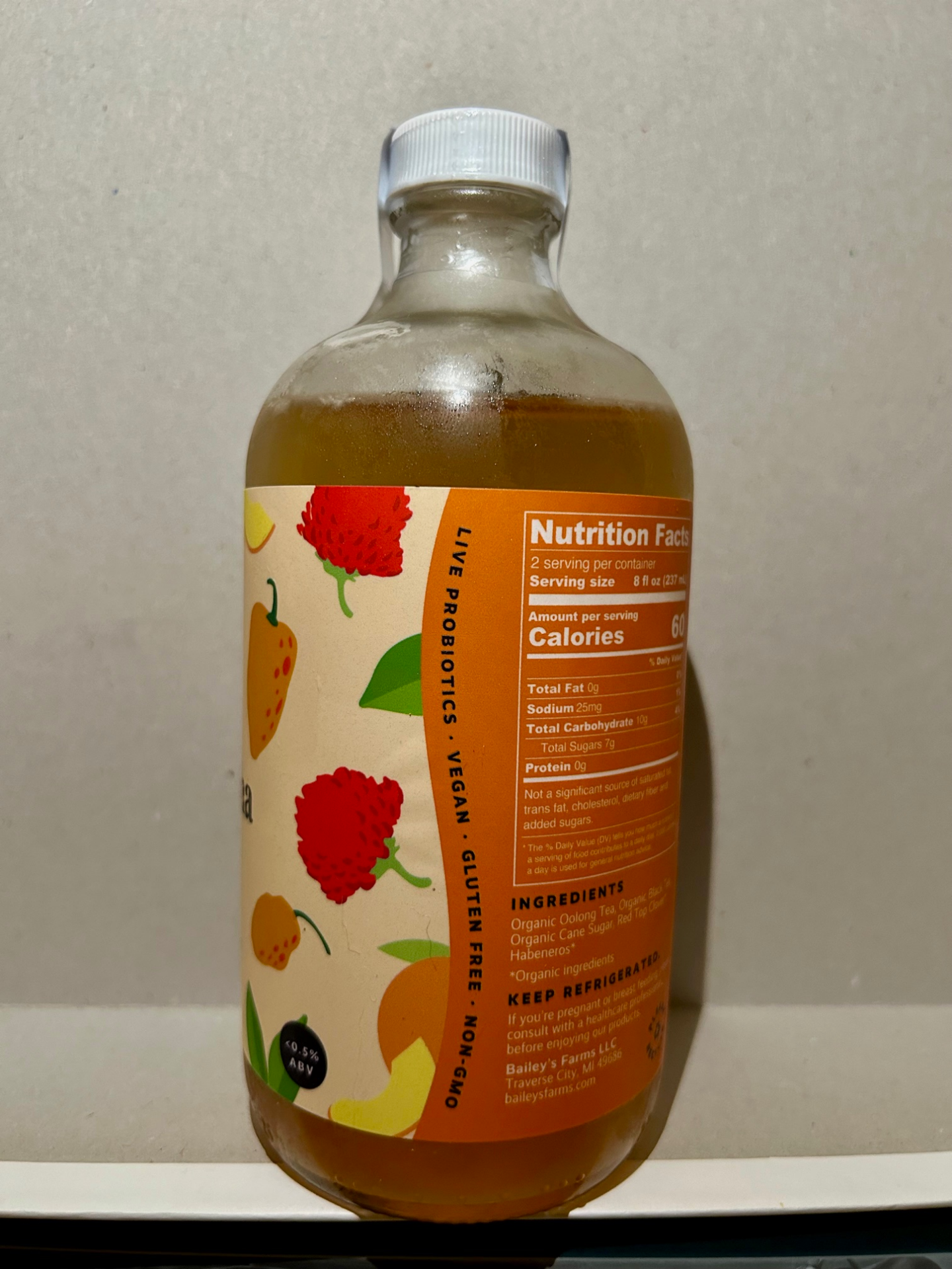 slide 4 of 6, Bailey's Farms Kombucha, Fire Blossom, 16 fl oz, 16 fl oz