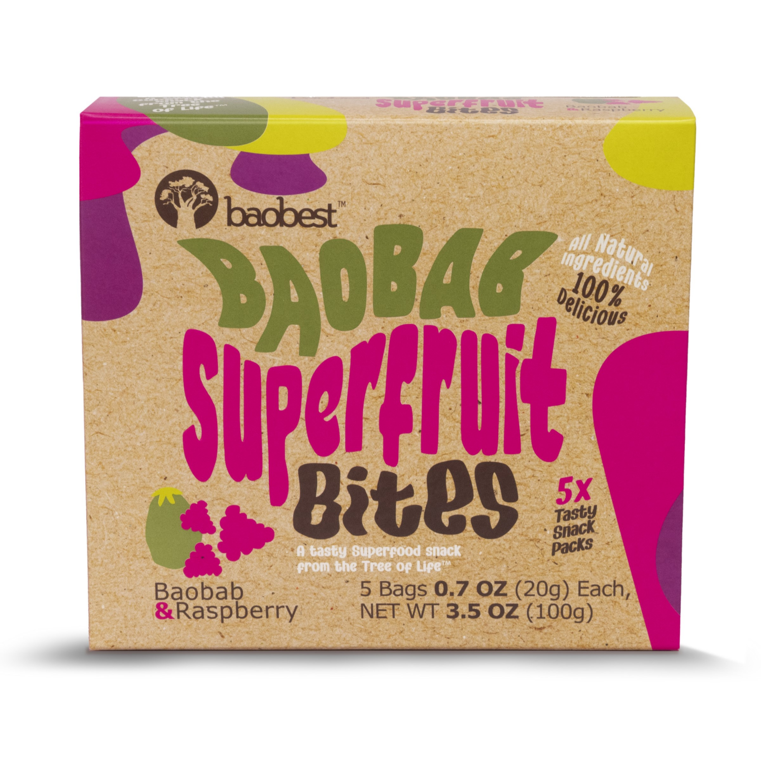 slide 1 of 2, Baobest Raspberry Raspberry Chew Snacks, 3.5 oz, 3.5 oz