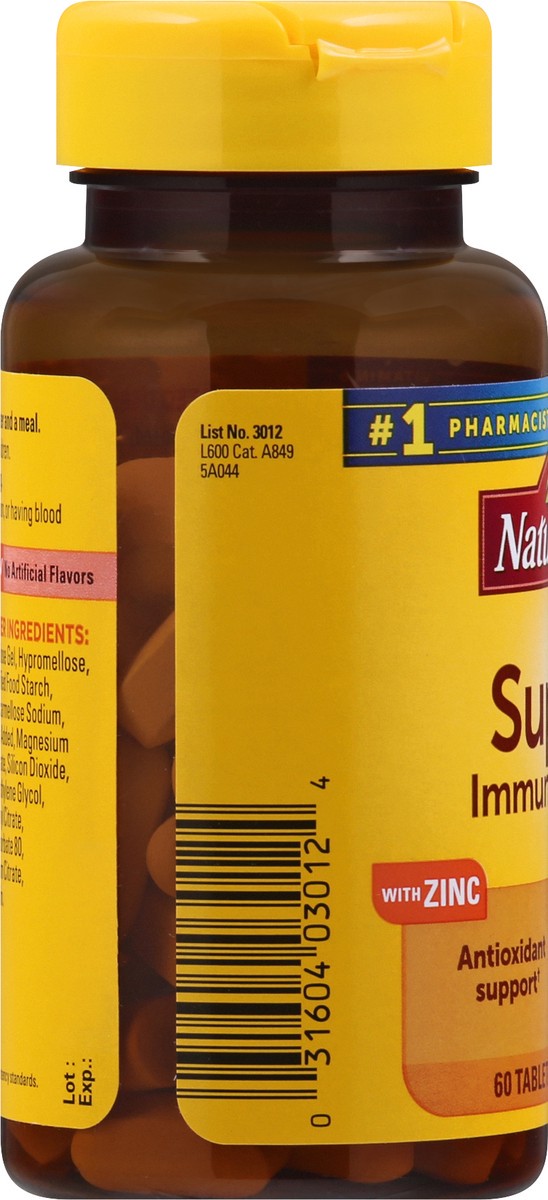 slide 9 of 12, Nature Made Super C with Vitamin D3 and Zinc, Dietary Supplement for Immune Support, 60 Tablets, 60 Day Supply, 60 ct