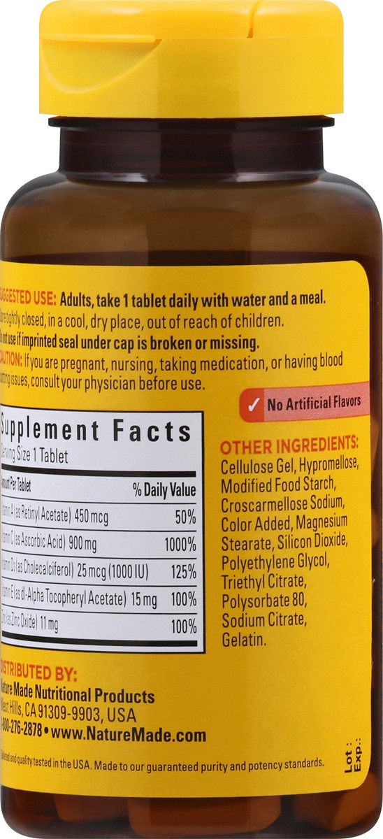 slide 4 of 12, Nature Made Super C with Vitamin D3 and Zinc, Dietary Supplement for Immune Support, 60 Tablets, 60 Day Supply, 60 ct