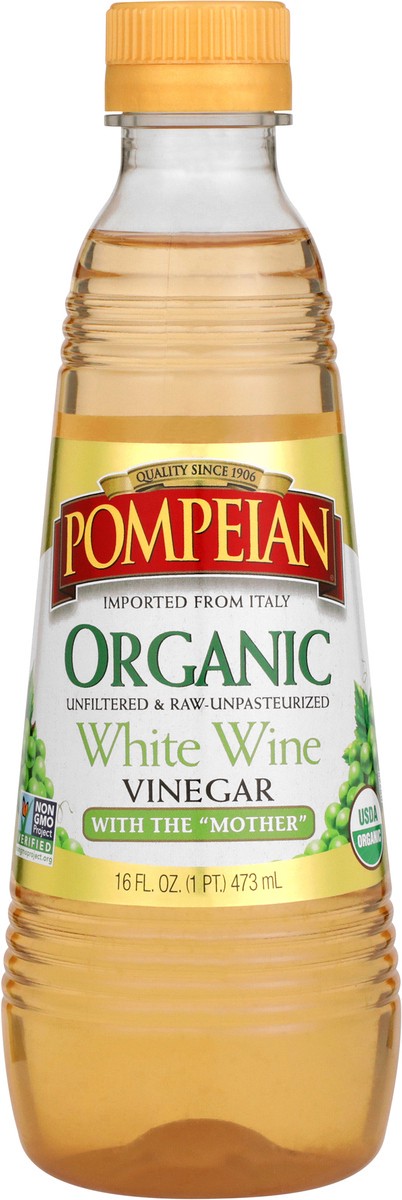 slide 9 of 9, Pompeian 16 oz Pompeian Organic White Wine Vinegar, 16 fl oz